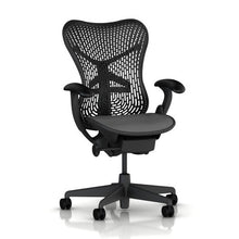 Load image into Gallery viewer, Basic - Pneumatic Lift - Stationary Arms - Standard Tilt - Fixed Seat Depth - 2.5" Black Carpet Casters - Graphite Frame/Graphite Seat
