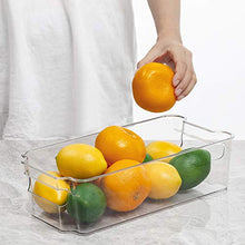 Load image into Gallery viewer, HOOJO Refrigerator Organizer Bins - 8pcs Clear Plastic Bins For Fridge, Freezer, Kitchen Cabinet, Pantry Organization and Storage, BPA Free Fridge Organizer, 12.5" Long
