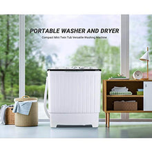 Load image into Gallery viewer, Portable Washing Machine, TACKLIFE 17.6 lbs Mini Compact Twin Tub Washing Machine, Wash (11lbs) and Spin Combo(6.6 lbs), Timer Control with Soaking Function, For Apartment, Dorm, RV, Camping - DSBP171
