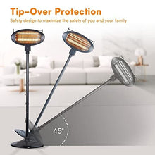 Load image into Gallery viewer, Outdoor Patio Heater - 1500W Adjustable Outdoor Electric Heater with 3 Level Heating Modes, Outdoor Heater with 3s Fast Heating Up, Waterproof &amp; Tip-Over Protection, Garden, Balcony, Garage Use
