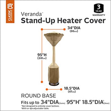 Load image into Gallery viewer, Classic Accessories Veranda Water-Resistant 34 Inch Round Stand-Up Patio Heater Cover
