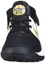 Load image into Gallery viewer, Nike Unisex-Kid's Team Hustle D 9 Pre School Basketball Shoe, Black/Metallic Gold-White, 3Y Regular US Little Kid
