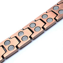 Load image into Gallery viewer, MagnetRX® Pure Copper Magnetic Therapy Bracelet - Arthritis Pain Relief &amp; Carpal Tunnel Magnetic Copper Bracelets for Men - Adjustable Length with Sizing Tool (Leo Style)
