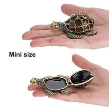 Load image into Gallery viewer, Hipiwe Turtle Jewelry Box with Crystal Decor, Handcrafted Hinged Trinket Box Small Metal Ring Holder Box Fairy Tooth Keepsake Box Figurine Collectible for Home Decor, Gift for Girl Woman
