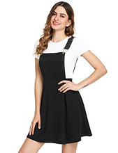 Load image into Gallery viewer, Romwe Women's Cute A Line Adjustable Straps Pleated Mini Overall Pinafore Dress Black XL
