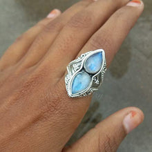 Load image into Gallery viewer, Natural Moonstone Ring Sterling Silver Ring Healing Ring Blue Flash Ring Promise Ring June Birthday Filigree Ring Love Stone Bridesmaid Ring Dainty Ring Charming Ring Boho Chic Ring
