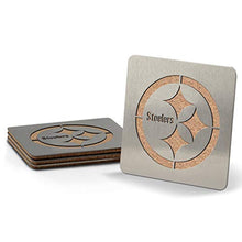 Load image into Gallery viewer, YouTheFan NFL Pittsburgh Steelers Boaster Stainless Steel Coaster Set of 4 , 4" x 4"

