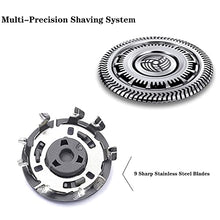 Load image into Gallery viewer, SH90 Replacement Heads for Philips Norelco Shaver 9000 Series, S8950,SW9700,SW6700,9000 Shaver Replacement Blades Sh90/70 Electric Razor Replace for Men,3 Pack &amp; a Brush
