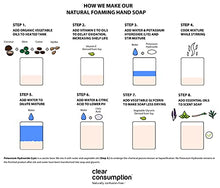 Load image into Gallery viewer, Clear Consumption Unscented Natural Foaming Hand Soap Refill, 64 oz (1/2 Gallon) - Made Directly from Organic Vegetable Oils - Castile - Vegan - No Confusing Synthetic Ingredients - Long Lasting &amp; Soft on Hands
