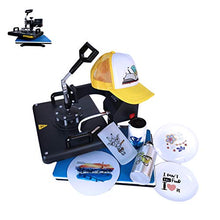 Load image into Gallery viewer, BetterSub Heat Press 12x15 Inch Combo 5 in 1 Heat Press Machine for T-Shirt Mug Hat Plate Cap Pattern Printing Heat Transfer Digital Industrial-Quality Sublimation Machine 360 Degree Swivel

