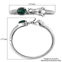 Load image into Gallery viewer, Shop LC Green Malachite Elephant Snaffle Link Bangle Bracelet For Women Animal Jewelry Gifts Stainless Steel Size 7.25" Birthday Gifts
