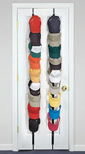 Load image into Gallery viewer, Perfect Curve CapRack18 Over-The-Door Hat Rack and Organizer |Baseball Cap Rack |Hat Rack Stand |Over The Door Hat Rack |Hat Rack For Door |Hat Rack For Closet |Two Straps |Holds Up To 18 Caps |Black
