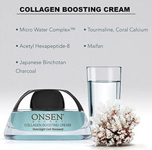 Load image into Gallery viewer, Onsen Secret Collagen Boosting Cream Night Cream For Women Hyaluronic Acid Jojoba Oil Vitamin C Peptides Complex Soothing Green Tea Anti Wrinkle Cream For Face &amp; Neck Made In The USA (50 ml)
