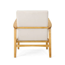Load image into Gallery viewer, Christopher Knight Home Isaac Mid Century Modern Fabric Arm Chair, Ivory, Walnut
