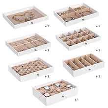 Load image into Gallery viewer, SONGMICS Jewelry Box, 8-Layer Large Jewelry Case, Ideal for Necklaces, Earrings, Sunglasses, Bracelets, Watches, White UJBC11WT
