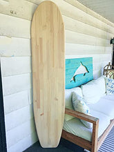 Load image into Gallery viewer, Large 6 foot wood LONGBOARD style UNFINISHED surfboard for wall art

