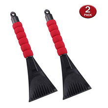 Load image into Gallery viewer, Ice Scraper for Car Windshield with Foam Handle 2 Pack Snow Scraper Heavy-Duty Frost and Snow Removal Tool for Window - No Scratch(2 Pack RED)
