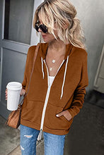 Load image into Gallery viewer, Uusollecy Women's Casual Zip Up Hoodie Color Block Lightweight Sweatshirt Hoodies Drawstring Sweater with Pockets Small
