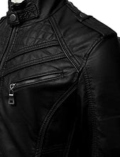 Load image into Gallery viewer, Men's Black Genuine Lambskin Leather Biker Jacket VINTAGE REAL MOTORCYCLE JACKETS FOR MEN (XX-LARGE)
