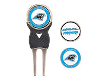 Load image into Gallery viewer, Team Golf NFL Carolina Panthers Divot Tool with 3 Golf Ball Markers Pack, Markers are Removable Magnetic Double-Sided Enamel,Multi
