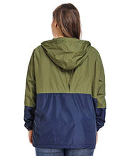 Load image into Gallery viewer, Women's Waterproof Raincoat Outdoor Hooded Rain Jacket Windbreaker Army Green XXL
