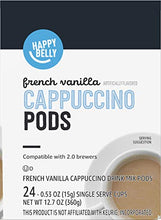 Load image into Gallery viewer, Amazon Brand - Happy Belly Cappuccino Coffee Pods Compatible with 2.0 K-Cup Brewers, French Vanilla Flavored, 24 Count
