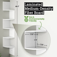 Load image into Gallery viewer, Greenco Corner Shelf 5 Tier Shelves for Wall Storage, Easy-to-Assemble Floating Wall Mount Shelves for Bedrooms and Living Rooms, Espresso Finish
