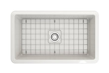 Load image into Gallery viewer, BOCCHI 1362-001-0120 Sotto Undermount Fireclay 32 in. Single Bowl Kitchen Sink with Protective Bottom Grid and Strainer in White
