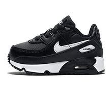 Load image into Gallery viewer, Nike Air Max 90 Leather Ankle-High Fashion Sneaker, Black/White/Black, 7 Toddler
