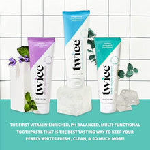 Load image into Gallery viewer, Twice Toothpaste Sensitive Teeth Whitening with Cavity Protection - SLS Free Toothpaste with Fluoride for Tooth Remineralization - (Vanilla Lavender Mint + Spearmint Eucalyptus Bundle) (2-Pack)
