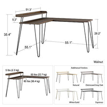 Load image into Gallery viewer, Ameriwood Home Haven L Riser, White/Gold Desk
