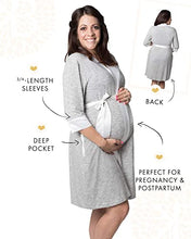 Load image into Gallery viewer, Kindred Bravely Everyday Maternity Joggers (Black, Small) &amp; Emmaline Maternity &amp; Nursing Robe (Grey, Small/Medium) Bundle
