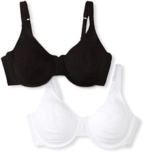 Load image into Gallery viewer, Fruit of the Loom Women's Unlined Underwire Bra(Pack of 2) Bra, Black hue/White, 40D
