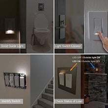 Load image into Gallery viewer, SOZULAMP 3 Way Light Switch with Night Light-Easy to Install-No Neutral Required,Illuminated Decora Paddle White Wall 3 Way Switch with Light Sensor,15 Amp 110V,Residential Grade(4Pack,Dayligh LED)
