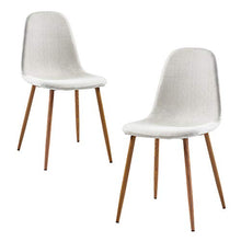 Load image into Gallery viewer, Versanora Minimalista Fabric Set Of 2 Chairs, White
