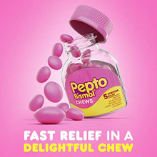Load image into Gallery viewer, Pepto Bismol Chews, Upset Stomach Relief, Bismuth Subsalicylate, Multi-Symptom Relief of Gas, Nausea, Heartburn, Indigestion, Upset Stomach, Diarrhea 24 Chews (Pack of 3)
