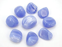 Load image into Gallery viewer, jennysun2010 Natural Chalcedony Blue Lace Agate Gemstone Metaphysical Stones Light Blue Purple with White Stripes Freeform Nugget Healing Collectible 1 Piece per Bag
