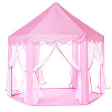 Load image into Gallery viewer, Monobeach Princess Tent Girls Large Playhouse Kids Castle Play Tent with Star Lights Toy for Children Indoor and Outdoor Games, 55'' x 53'' (DxH)
