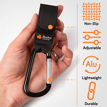 Load image into Gallery viewer, Stroller Hooks for Hanging Bags and Shopping - MadeForMums &amp; Lovedbyparents Award-Winning Stroller Clips - Universal Stroller Clips for Bags - Black, 2 Pack by Baby Uma
