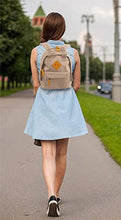 Load image into Gallery viewer, Canvas Mini Backpack for Everyday &amp; Day Pack Rucksack in Solid Color Blocks (Almond)
