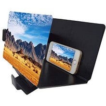 Load image into Gallery viewer, Screen Magnifier for Cell Phone,3D HD Screen Enlarger Movies Amplifier with PU Leather Foldable Holder Stand for iPhone Xs/XR/X/8 Plus/7/7 Plus/6S, Galaxy S9+/S9/8/7,Compatible with All Smartphones
