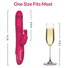 Load image into Gallery viewer, BOMBEX Beaded Thrusting Rabbit Vibrator William, 9.8" Triple Action G Spot Vibrator with Independent Clitoral Stimulator, 10 Patterns, Waterproof &amp; Rechargeable Sex Toys for Women, Rose
