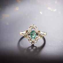 Load image into Gallery viewer, Beyond jewelry Natural Ruby Sapphire Emerald Diamond Engagement Ring in 14K Yellow Gold for Women
