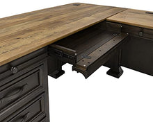 Load image into Gallery viewer, Martin Furniture IMSA684R-KIT Executve L-Desk &amp; Return with Solid Wood Plank Tops, Fully Assembled, Brown

