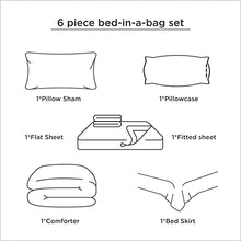 Load image into Gallery viewer, Bedsure Black Twin Comforter Set for Kids - 6 Pieces Reversible Black Bed Set Twin, Black Bed Set with Comforters, Sheets, Pillowcases &amp; Shams - Bedspread &amp; Coverlet Sets
