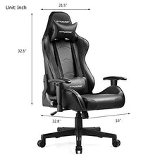 Load image into Gallery viewer, GTRACING Gaming Chair Racing Office Computer Ergonomic Video Game Chair Backrest and Seat Height Adjustable Swivel Recliner with Headrest and Lumbar Pillow Esports Chair,Black
