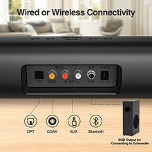 Load image into Gallery viewer, Saiyin Sound Bars for TV with Subwoofer, 100W Soundbar 2.1 CH Surround Sound System, DSP Home Theater Audio, Bluetooth 5.0/Optical/RCA Connectivity
