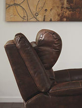Load image into Gallery viewer, Signature Design by Ashley Barling Power Recliner Adjustable Headrest Walnut
