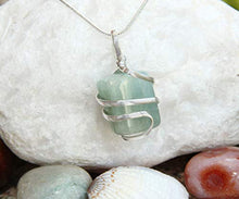 Load image into Gallery viewer, Aquamarine Gemstone Pendant Necklace - Natural Crystal Healing | Stone of Courage | Throat Chakra &amp; Communication Aid | Calming &amp; Soothing Energy to Relax and Reduce Stress | Jewelry for Men &amp; Women
