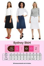 Load image into Gallery viewer, ESTEEZ Women’s Denim Skirt – A Line Jean - Below Knee Sydney Blue 2
